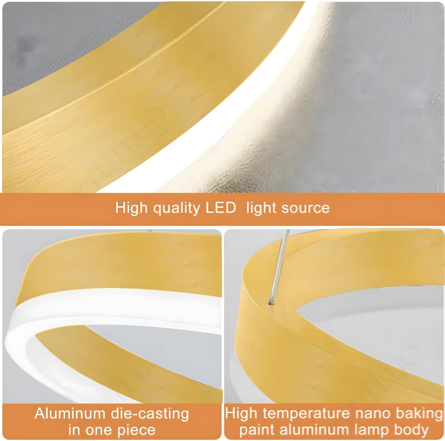 Moderne DIY Cirkel LED-Kroonluchter | 1 Goud Ringen:100cm=45W | Metaal + Acryl LED-Hanglamp | 2.4G Dimbare Afstandsbediening | Ronde Plafondhanglamp Woonkamer Slaapkamer Eetkamer Keuken