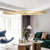 Moderne DIY Cirkel LED-Kroonluchter | 1 Goud Ringen:100cm=45W | Metaal + Acryl LED-Hanglamp | 2.4G Dimbare Afstandsbediening | Ronde Plafondhanglamp Woonkamer Slaapkamer Eetkamer Keuken