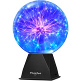 Plasmabal 20 cm interactief met touch en geluid, educatief en decoratief, blauw