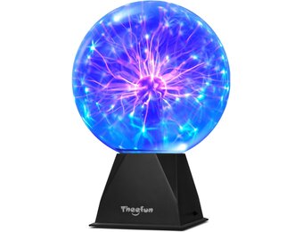 Plasmabal 20 cm interactief met touch en geluid, educatief en decoratief, blauw