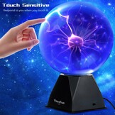 Plasmabal 20 cm interactief met touch en geluid, educatief en decoratief, blauw
