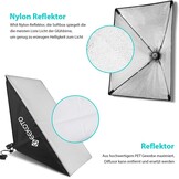 Fotostudio Softbox Set 50x70 cm met Continu Licht, 2x E27 85W 5500K Lampen & 2m Statieven voor Portret & Productfotografie