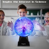 Plasmabal 20 cm interactief met touch en geluid, educatief en decoratief, blauw