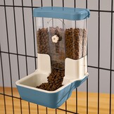 Hangende Automatische Voederautomaat Zwaartekracht 800 ml met Verstelbare Voeropening & Afneembaar Bakje voor Konijn, Vogel & Knaagdier - Blauw
