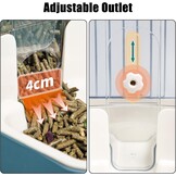 Hangende Automatische Voederautomaat Zwaartekracht 800 ml met Verstelbare Voeropening & Afneembaar Bakje voor Konijn, Vogel & Knaagdier - Blauw