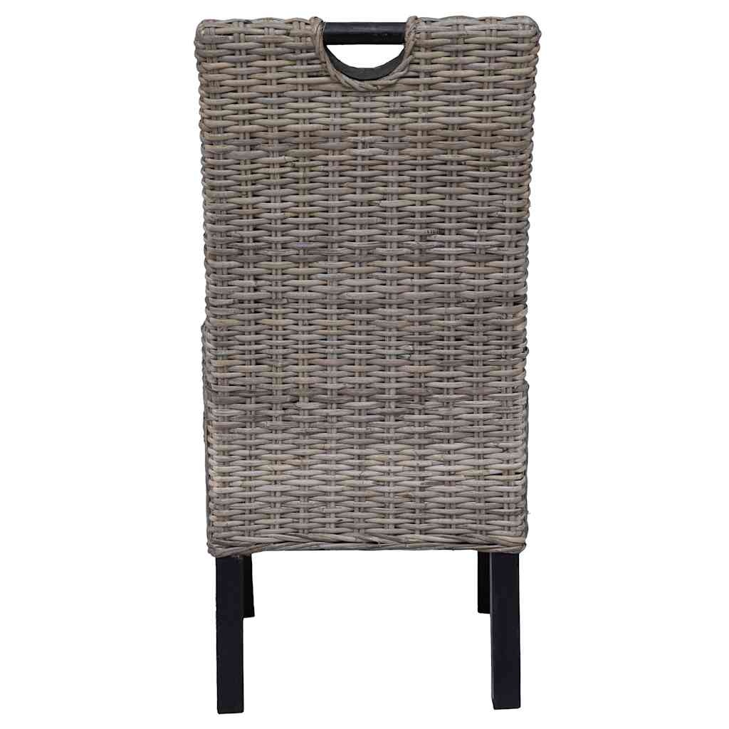 vidaXL Eetkamerstoel Kubu 2 stuks rattan mangohout