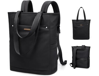 Zwarte "Golf Quality" Laptoptas voor Dames - 16 inch, 2-in-1 Schoudertas & Rugzak, Waterafstotend