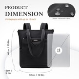 Zwarte "Golf Quality" Laptoptas voor Dames - 16 inch, 2-in-1 Schoudertas & Rugzak, Waterafstotend