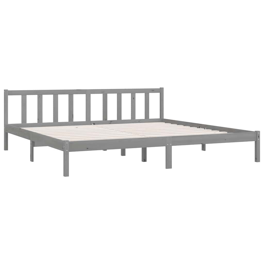 Massief Grenenhouten Bedframe Grijs 200x200 cm - 77% Korting!