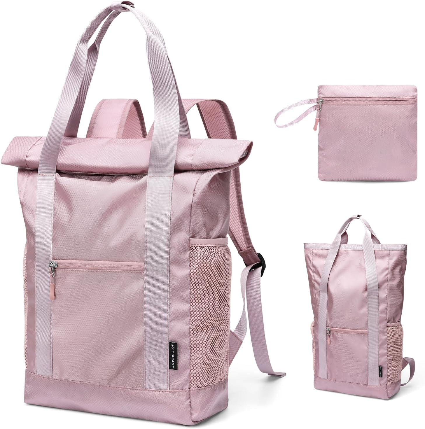 Zwarte "Golf Quality" Laptoptas voor Dames - 16 inch, 2-in-1 Schoudertas & Rugzak, Waterafstotend
