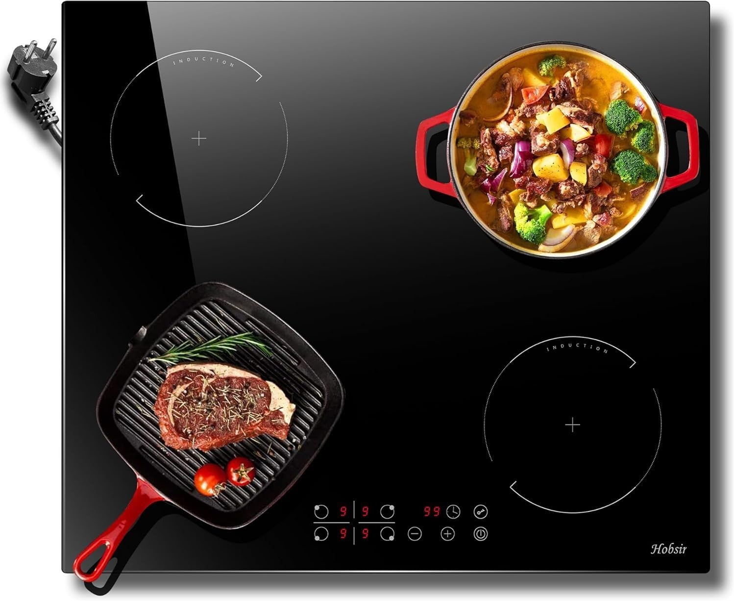 Inductiekookplaat 60cm Zwart - 4 Zones - 37% Korting!