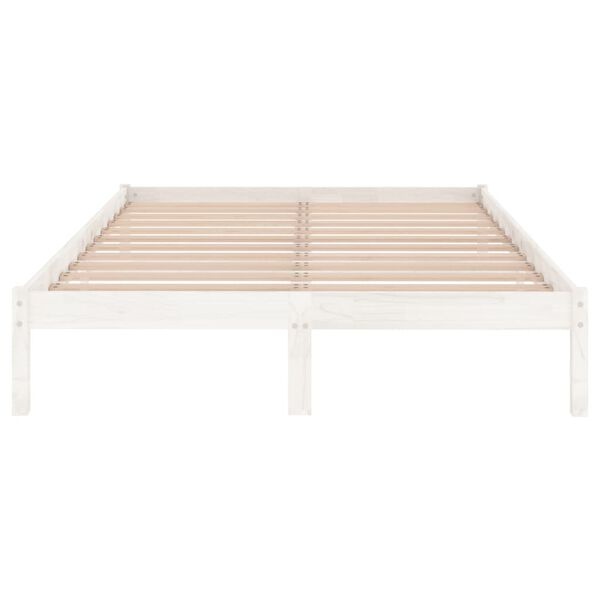 vidaXL Bedframe massief grenenhout wit 200x200 cm