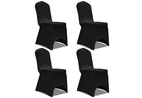vidaXL Zwarte Stoelhoezen (4 stuks) - 36% Korting