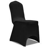 vidaXL Stoelhoes Stretch 4 stuks Zwart - 50% Korting