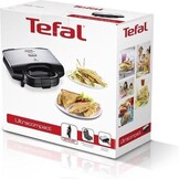 Tosti-apparaat compact 700W met anti-aanbaklaag, schelpvormige platen, veilige vergrendeling, RVS - Alleen voor tosti's