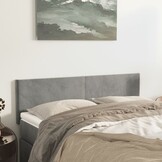 vidaXL Hoofdborden Fluweel Lichtgrijs (2 stuks) - 83% Korting!