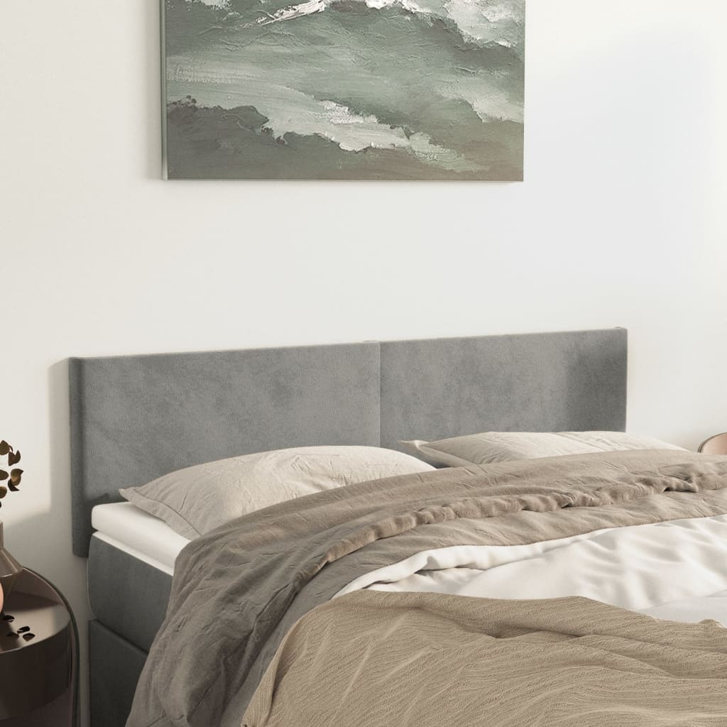 vidaXL Hoofdborden Fluweel Lichtgrijs (2 stuks) - 83% Korting!