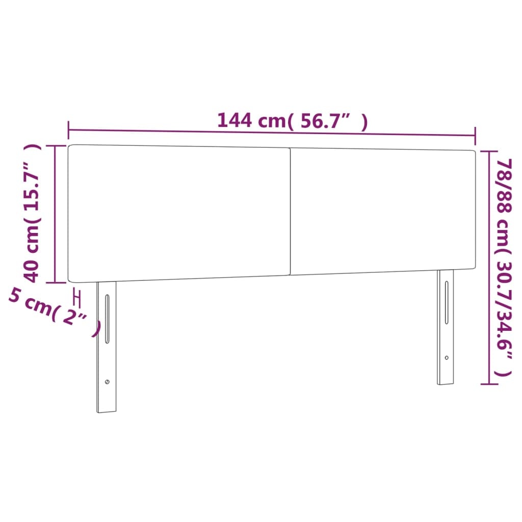 vidaXL Hoofdborden Fluweel Lichtgrijs (2 stuks) - 83% Korting!