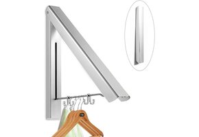 Inklapbaar Wandkledingrek Zilver - Ruimtebesparend (40% Korting)