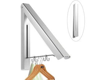 Inklapbaar Wandkledingrek Zilver - Ruimtebesparend (40% Korting)