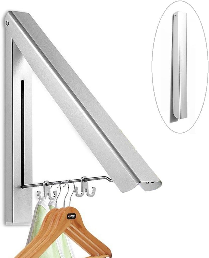 Inklapbaar Wandkledingrek Zilver - Ruimtebesparend (40% Korting)