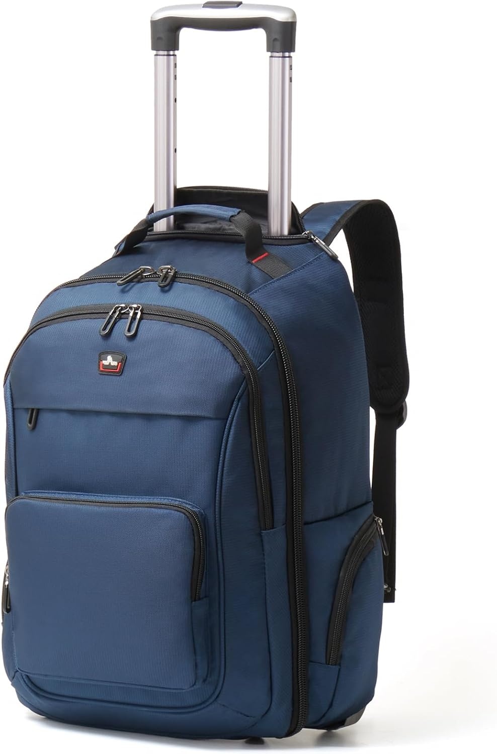 Reistrolley Rugzak 2-in-1 met Wielen, 17.3 inch Laptopvak, Blauw voor Heren Dames