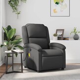 VidaXL Massagestoel Echt Leer Grijs - 35% Korting