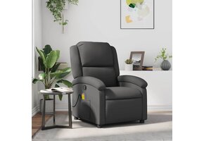 VidaXL Massagestoel Echt Leer Grijs - 35% Korting