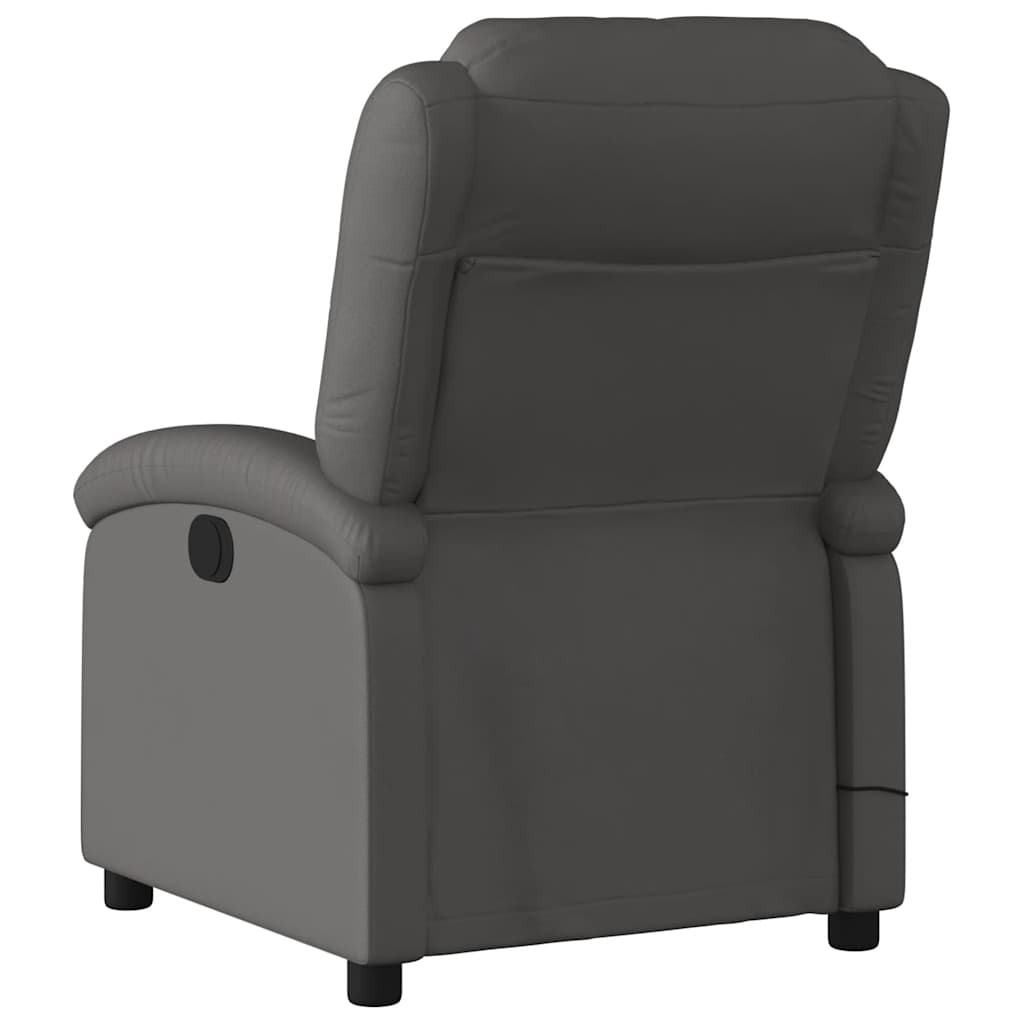 VidaXL Massagestoel Echt Leer Grijs - 35% Korting