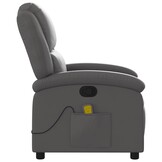 VidaXL Massagestoel Echt Leer Grijs - 35% Korting