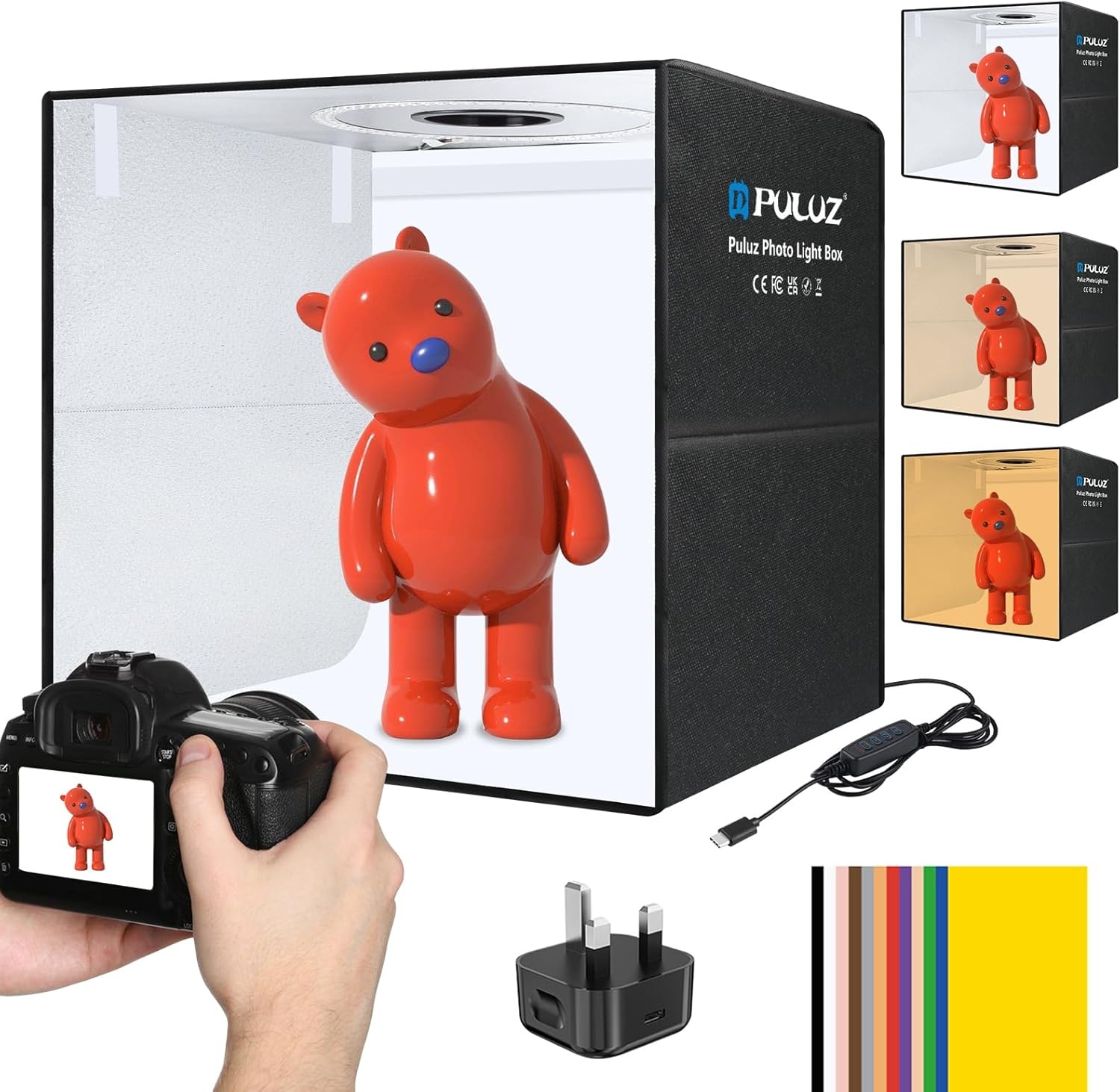 40% Korting: Lichtbox Fotostudio 40cm - 160 LEDs, 12 Achtergronden
