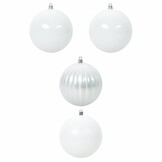 vidaXL Kerstbal Set 4 stuks Wit - 83% Korting