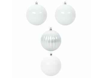 vidaXL Kerstbal Set 4 stuks Wit - 83% Korting