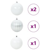 vidaXL Kerstbal Set 4 stuks Wit - 83% Korting