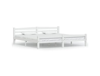 vidaXL Massief Grenenhouten Bedframe Wit - 75% Korting!