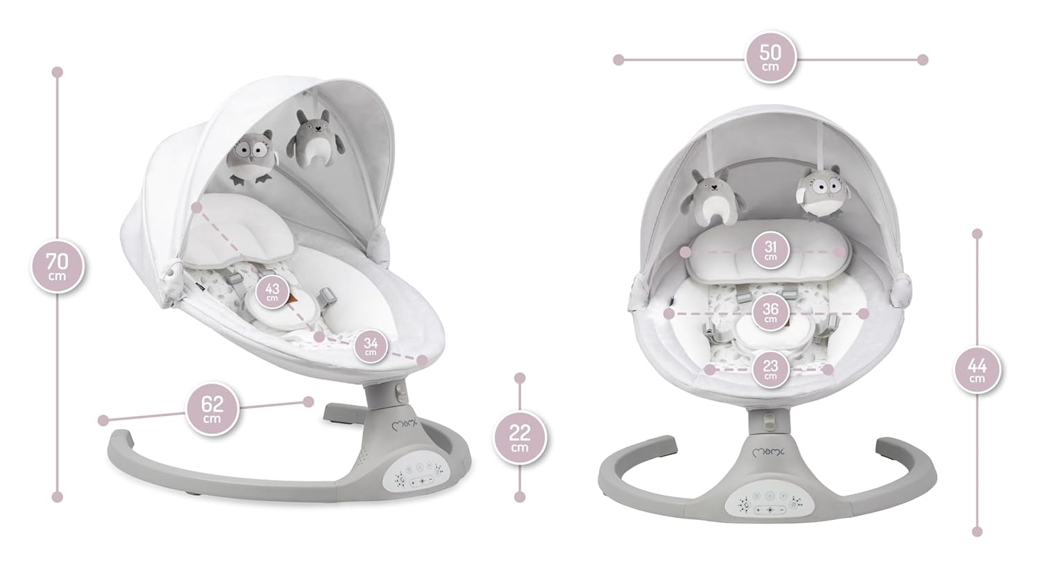 Babywippe Max. 9 kg | 5 Snelheden | Bluetooth | 34% Korting