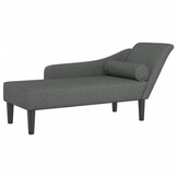 vidaXL Chaise longue Donkergrijs - 35% Korting