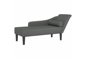 Donkergrijze Chaise Longue met Kussens - 52% Korting