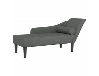 vidaXL Chaise longue Donkergrijs - 35% Korting