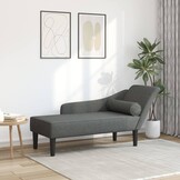vidaXL Chaise longue Donkergrijs - 35% Korting