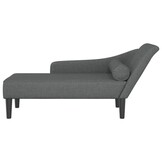 vidaXL Chaise longue Donkergrijs - 35% Korting