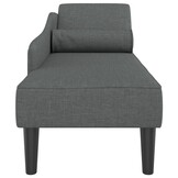 vidaXL Chaise longue Donkergrijs - 35% Korting