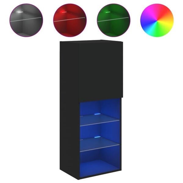vidaXL Tv-meubel met LED-verlichting 40,5x30x102 cm zwart