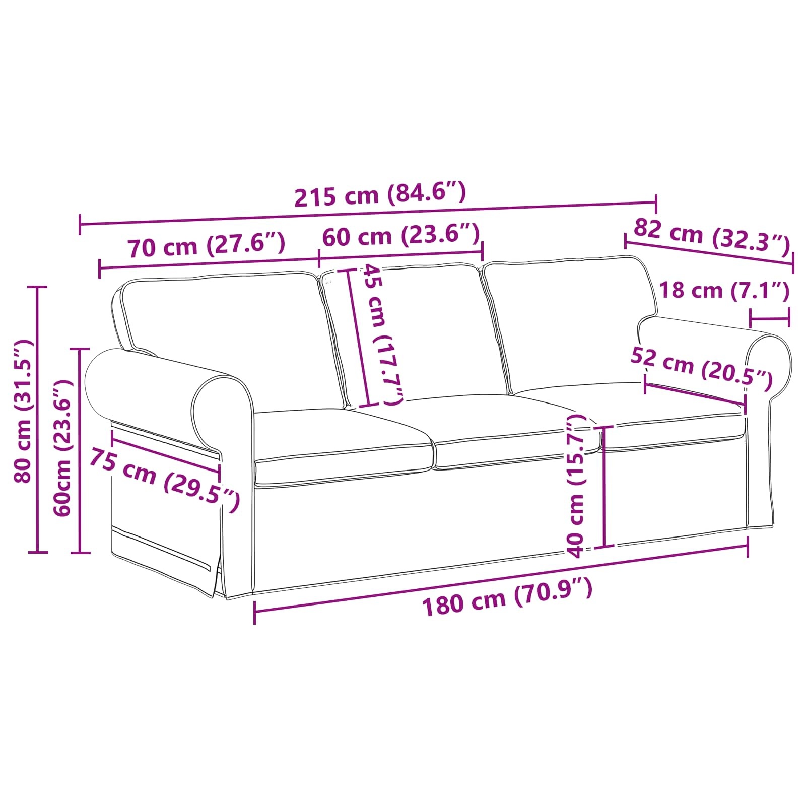 vidaXL Bank 180cm Lichtgrijs Metaal | 35% Korting