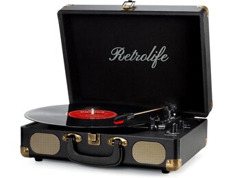 Draagbare Platenspeler - 3 Snelheden & Bluetooth - 36% Korting!