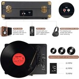 Draagbare Platenspeler - 3 Snelheden & Bluetooth - 36% Korting!