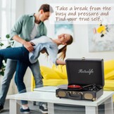 Draagbare Platenspeler - 3 Snelheden & Bluetooth - 36% Korting!