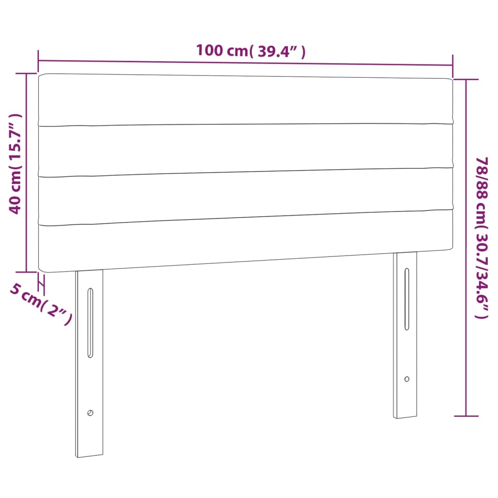 VidaXL Hoofdbord Stof Lichtgrijs 100x5x78/88cm - 54% Korting