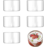 Set van 6 Dessertglazen 190 ml Transparant Borosilicaatglas Rond – Voor desserts, mousse, pudding & snacks