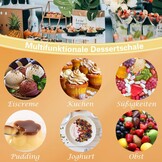 Set van 6 Dessertglazen 190 ml Transparant Borosilicaatglas Rond – Voor desserts, mousse, pudding & snacks